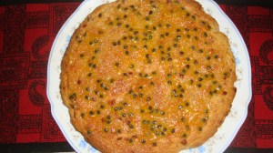 Passion fruit and banana cake