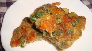 Slice of veg omelette