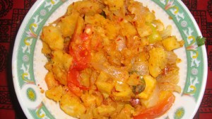 Ash plantain curry