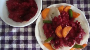 Ash Plantain and Beetroot Sauce