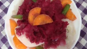 Beetroot sauce close up