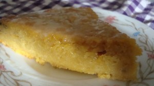 Slice of pear cake