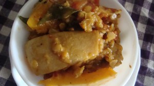 Butternut squash and dhal curry