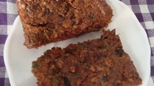 Vegan christmas cake slices