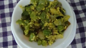 Fried snake gourd